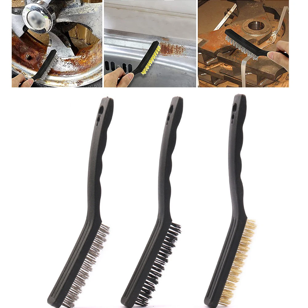 

1PC Mini Wire Brushs Brass Nylon & Steels Brushes Micro Steels Brass Rust Remover Paint Remove Metal Scrubbing Polishing Burring