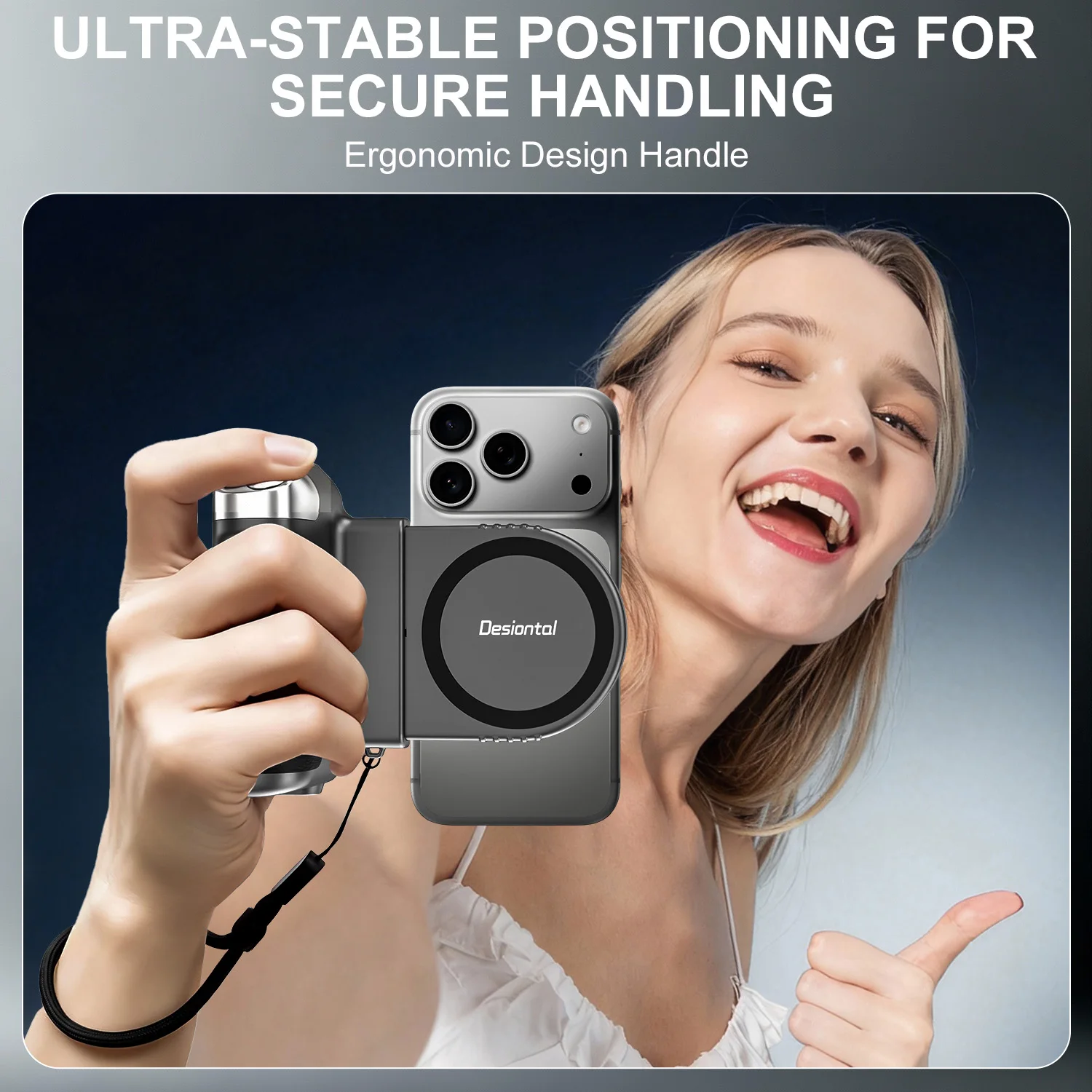 Magnetic 360° Rotation Phone Grip Handle for Enhanced Mobile Photography and Vlogging