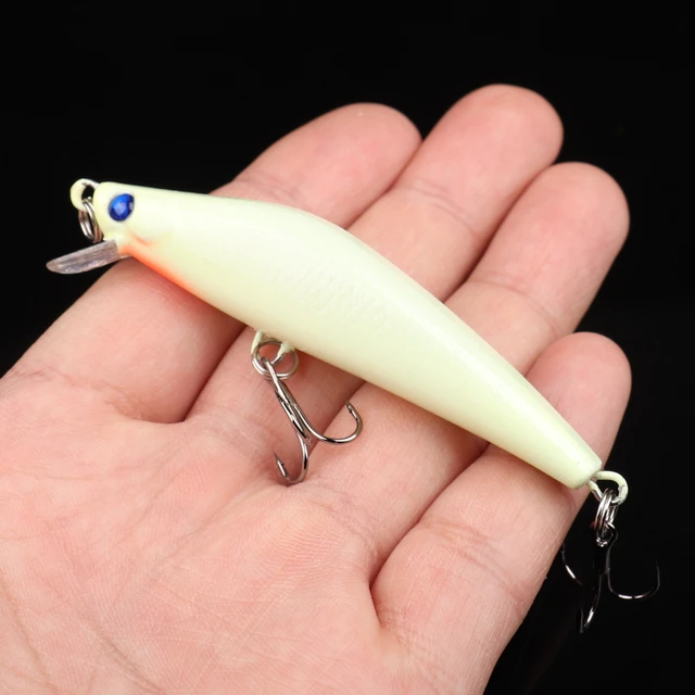 1Pcs Luminous Night Fishing Bait 8cm 8g Bass Minnow Lures With