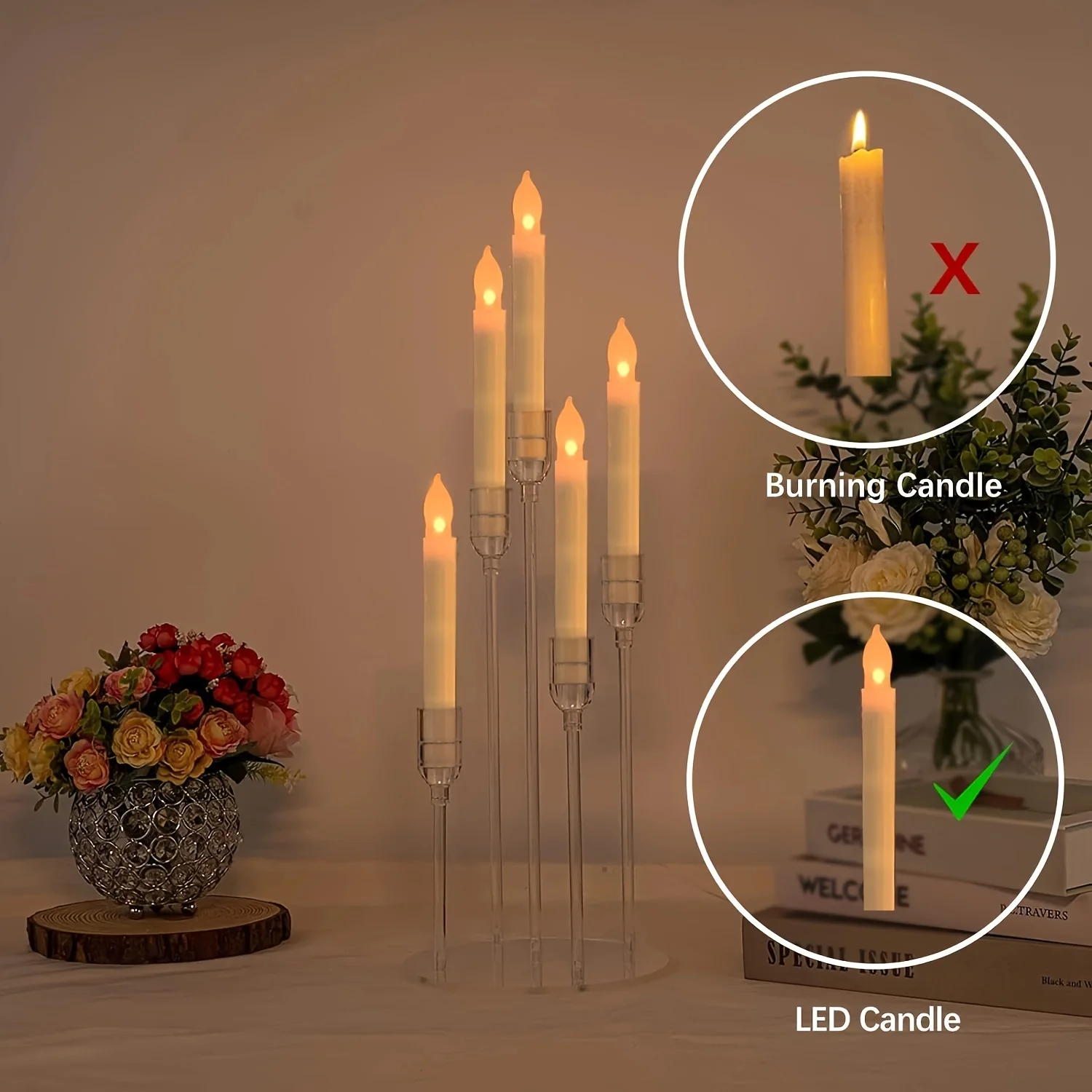 Acrylic Five-head Candlestick Home Decoration Wedding Decoration candle holders