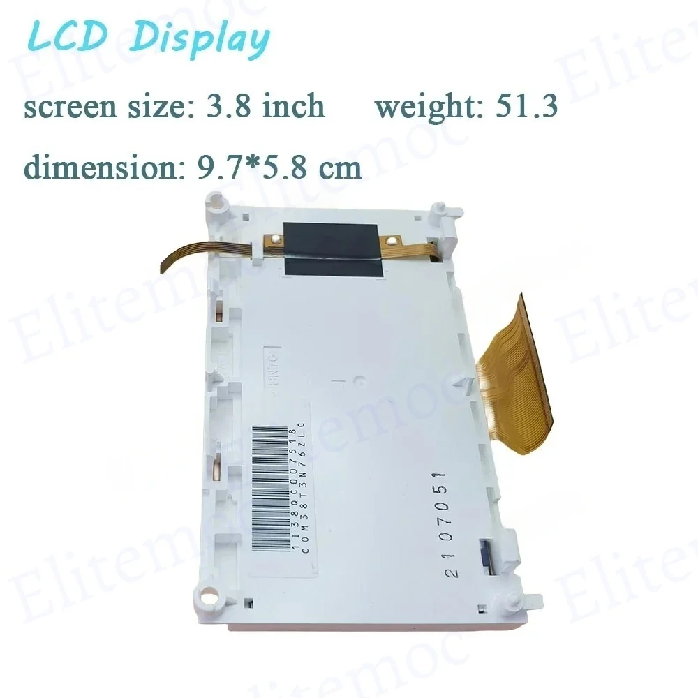 COM38T3N76ZLC 모터 오토바이 오토바이 속도계 계기판 화면 수리를위한 3.8 인치 TFT LCD 디스플레이