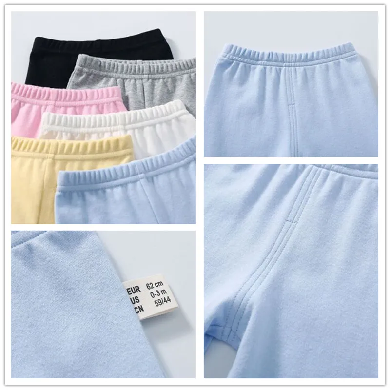 Cotton Newborn Baby Boy Girl Pants Solid Wrap Foot Long Trousers Casual Spring Autumn Toddler Leggings Girls Boys 0-12Month baby trousers cotton pants baby leggings