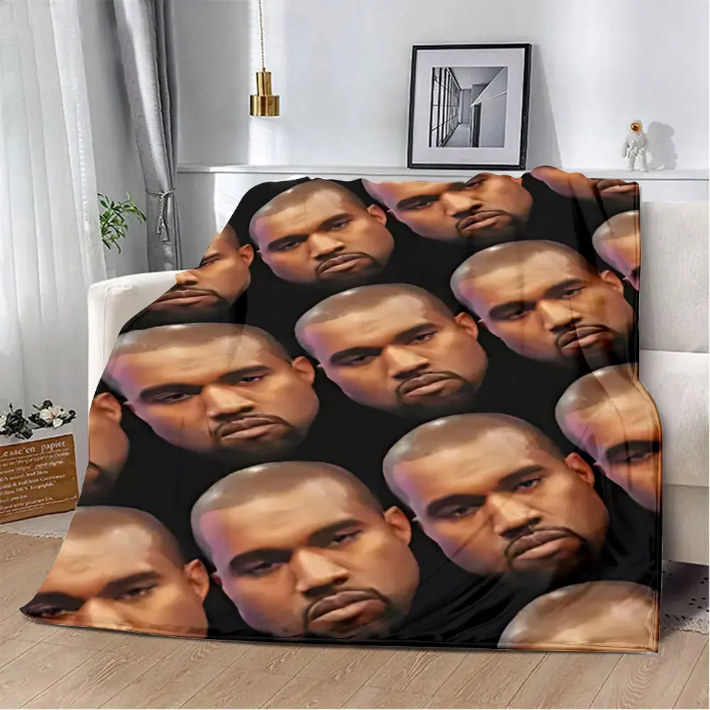 Funny Kanye West Meme Printed Blanket Picnic Blankets Warm Blanket Soft and Comfortable Blanket Home Travel Birthday Gift 5