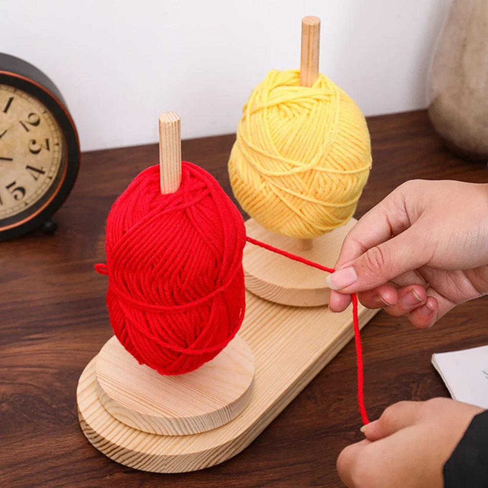 Bamboo and Wood Household Weaving Yarn Shaft Storage Bracket Wool Ball Winding Drum Rotator Yarn Wood Winding Machine