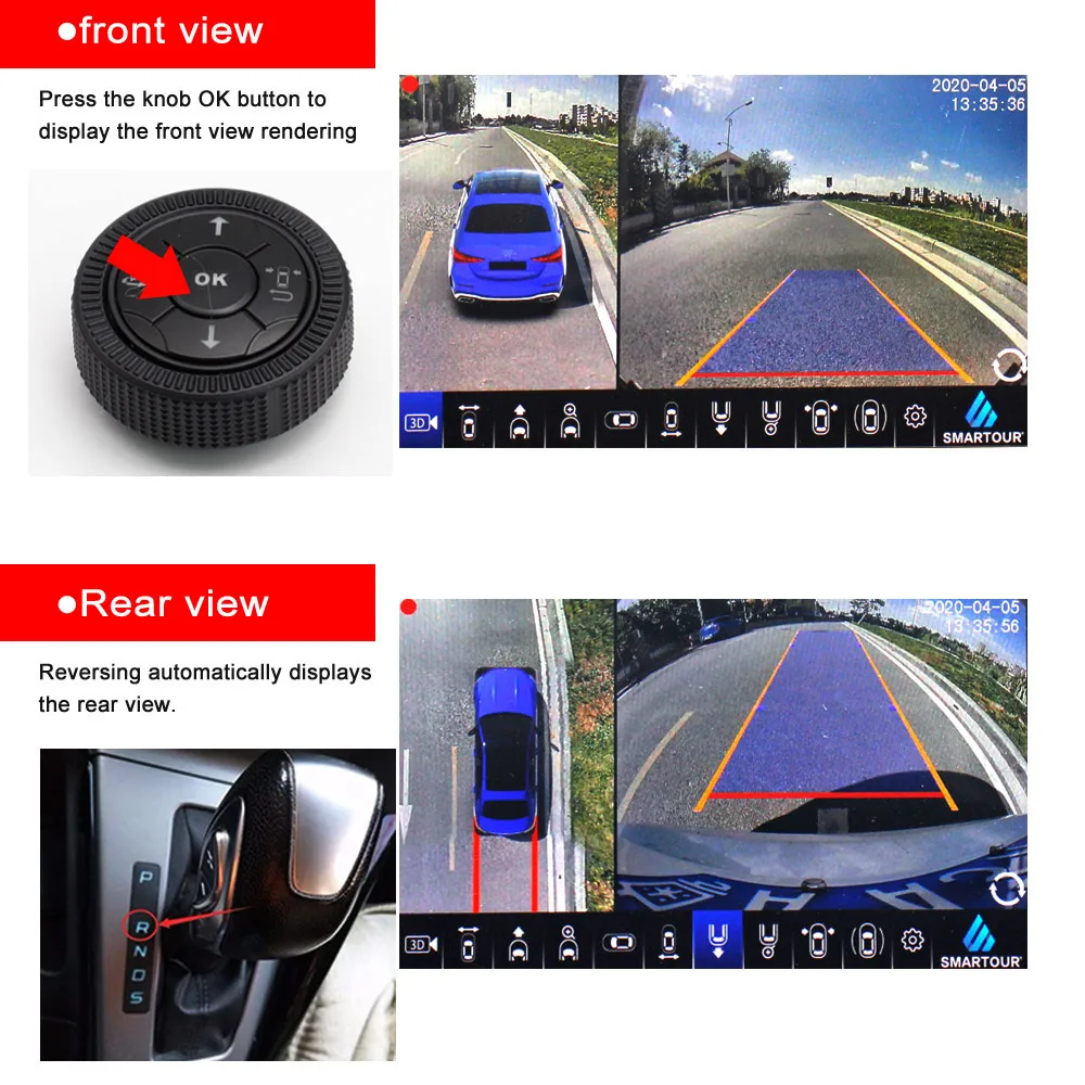 Smartour 4K Universal Car HD 360 Degree Surround View