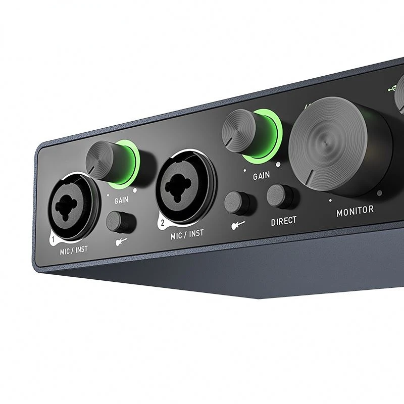 

Professional audio interface portable usb sound card mixer for 48V microphone musical instrument