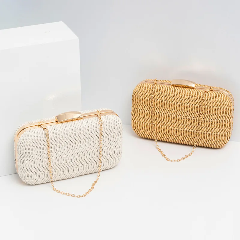 Summer Women's Fashion Pu Woven Clutch New High-Grade One-Shoulder Portable Chain Bag