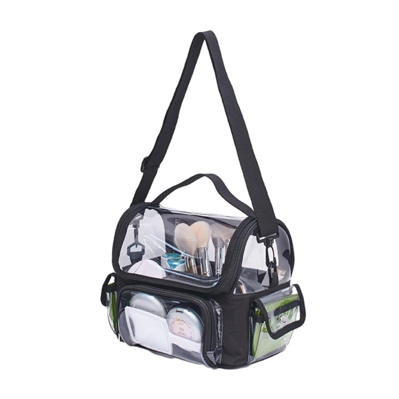 Stylish Transparent Brush Cosmetic Bag Detachable Dividers Suitable for Storing Makeup