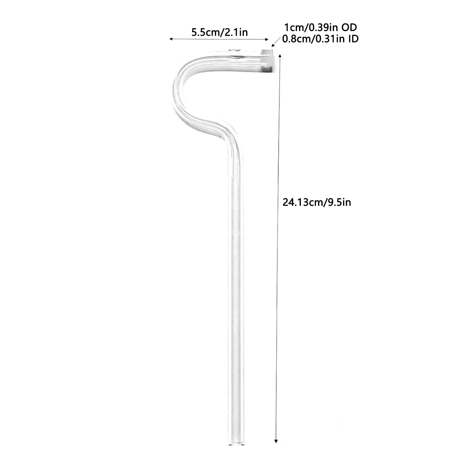 Reusable Glass Drinking Straw Flute Style Design For lips Horizontally Set Of 2