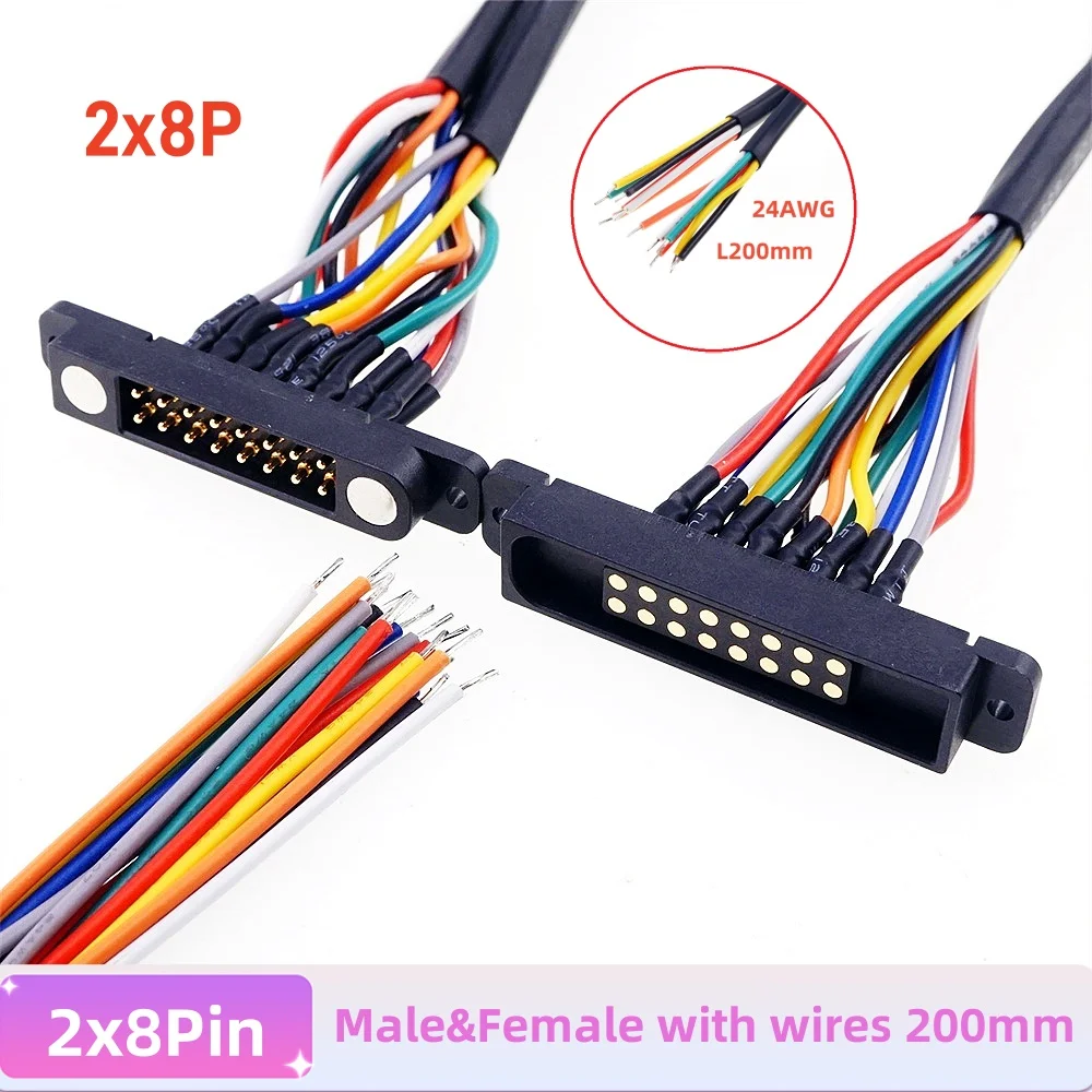 磁気ポゴピンコネクタ,オスおよびメスワイヤ,phb2.0,2.54mmピッチ,高