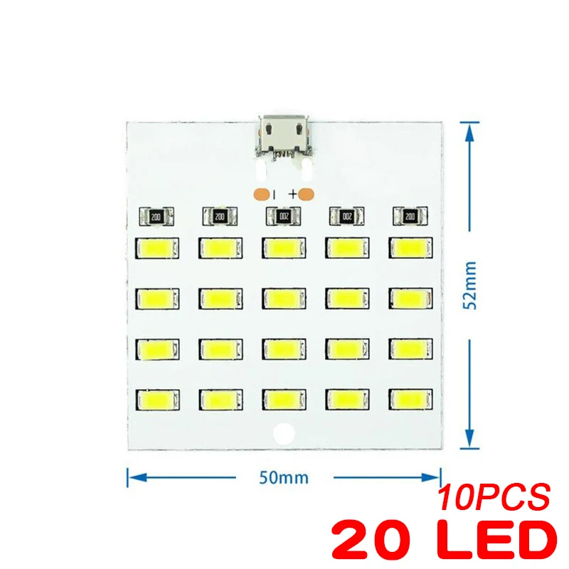 10PCS 5730 Smd 5V 430mA~470mA White Mirco Usb 5730 LED lighting Panel USB Mobile light Emergency Light Night Light