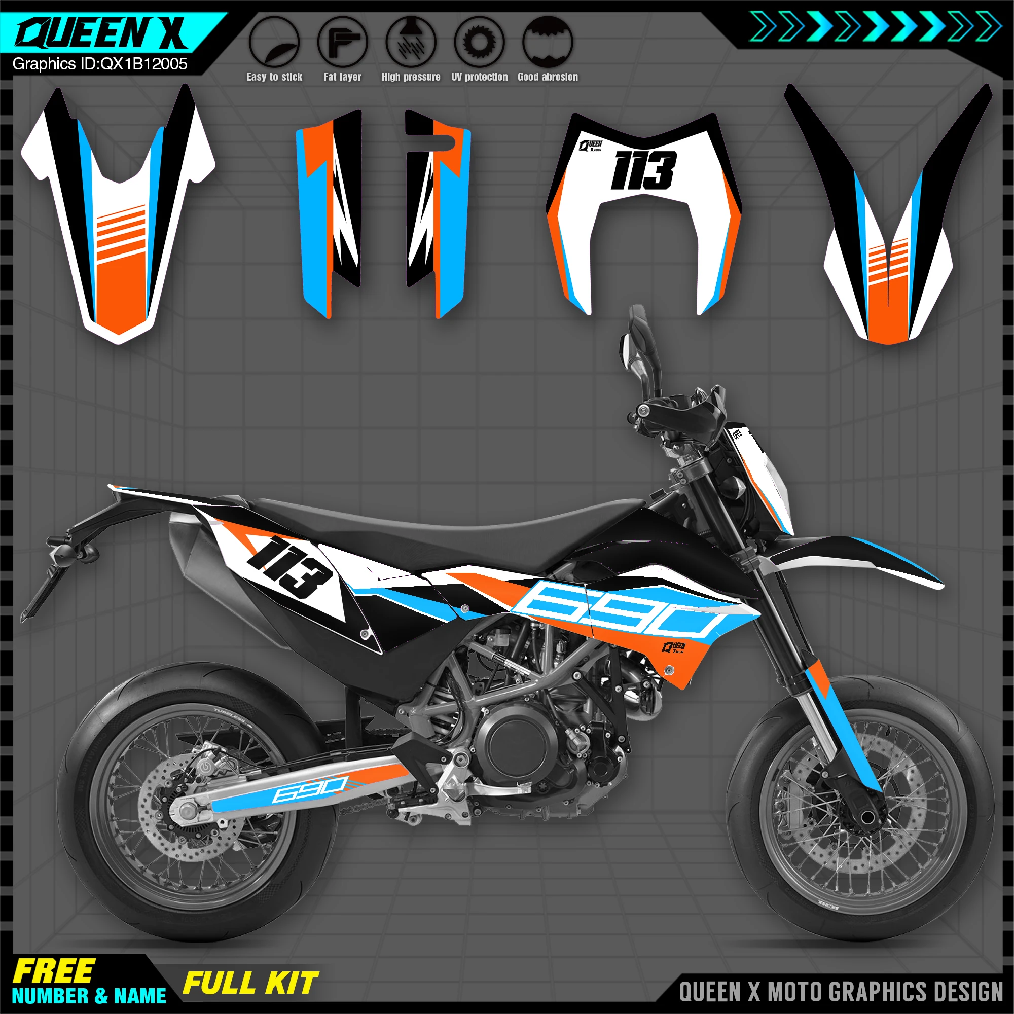 Smc R 690 20122018 Team Background Decals For Ktm Smcr Smcr 690 2012 2013 2014 2015 2016 2017