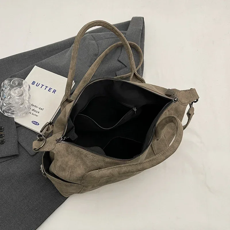 Retro Design PU Leather Shoulder Bags for Women 2026 Korean Fashion High Capacity Armpit Bag Female Crossbody Bag Tote Handbags