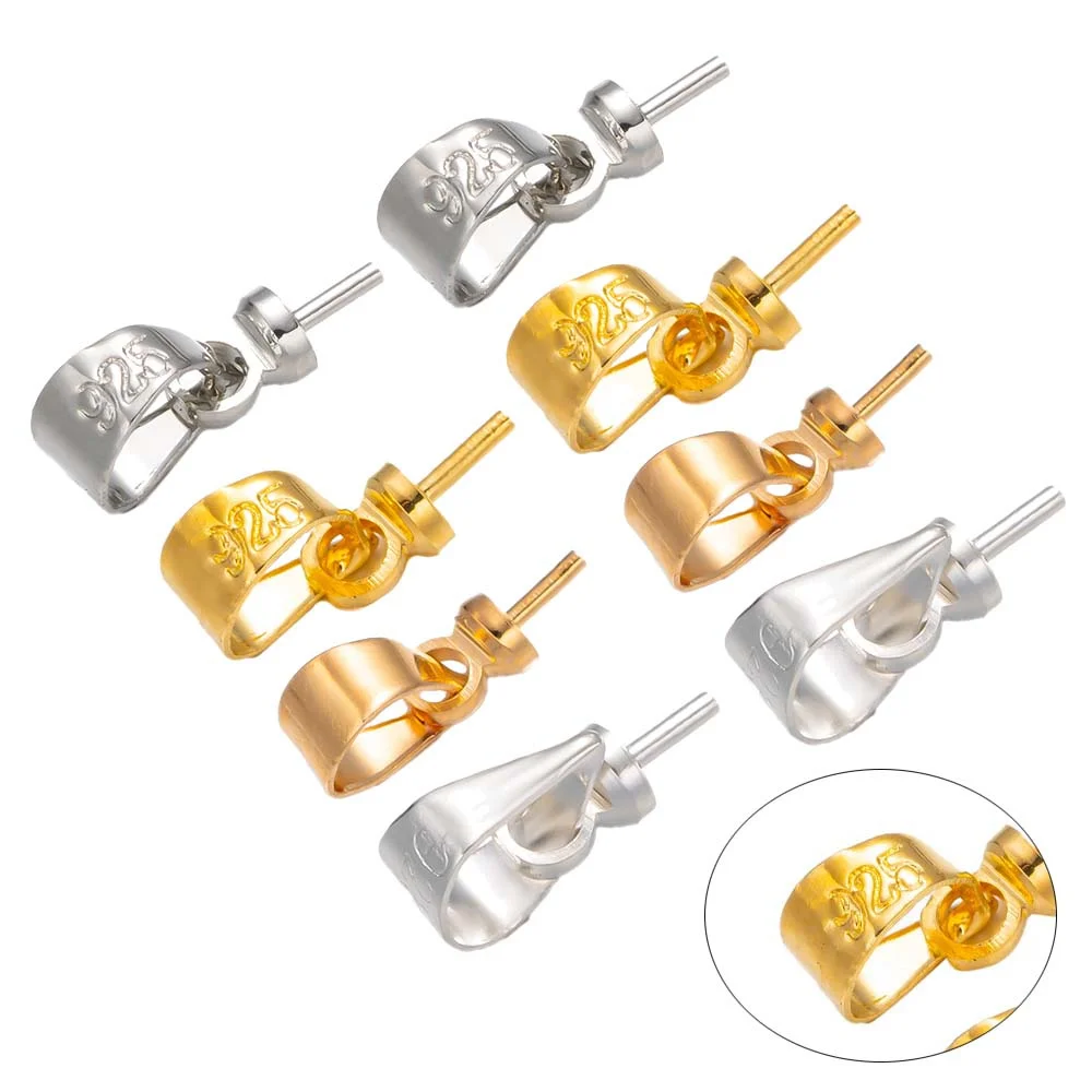 50 Pz 3Mm 925 Argento Perla Pendenti Eye Pins Cup Bail Connector Per Collana Fai Da Te Risultati Dei Monili Craft Making Accessorio Per Perline