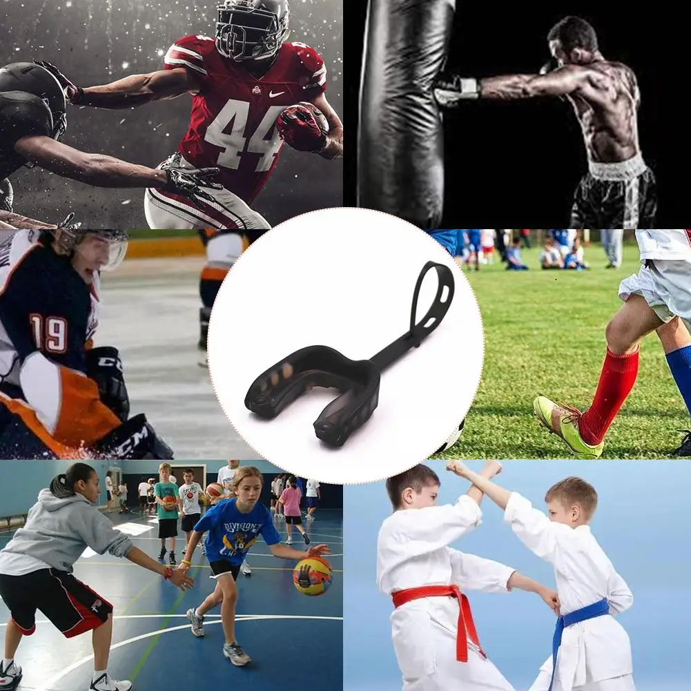 2pcs Football Mouth Guard With Lanyard Professional Sports Mouthguard For Boxing Fighting Taekwondo