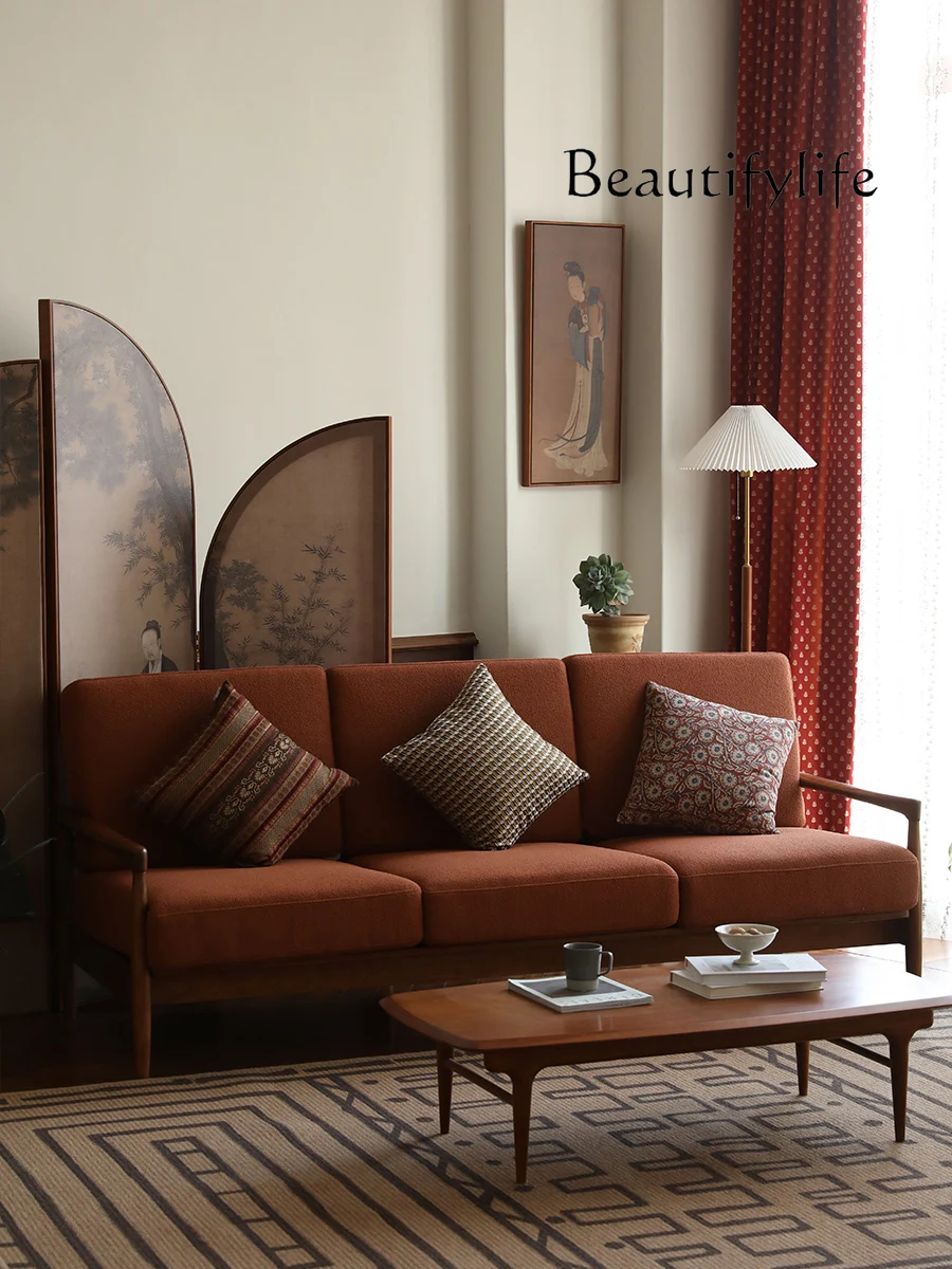 

French Style Fabric Sofa Home Removable Simple Sofa