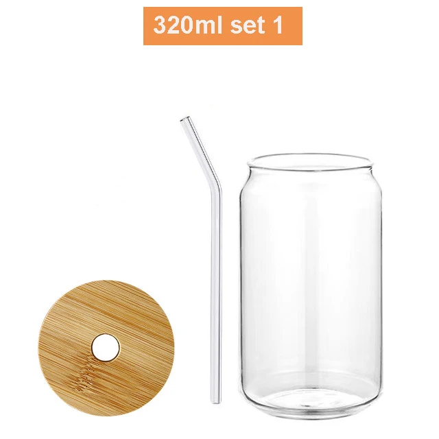 550ml Glass Cup With Bamboo Lids and Straw Transparent Bubble Tea Cup –  BlueBalsamApothecary