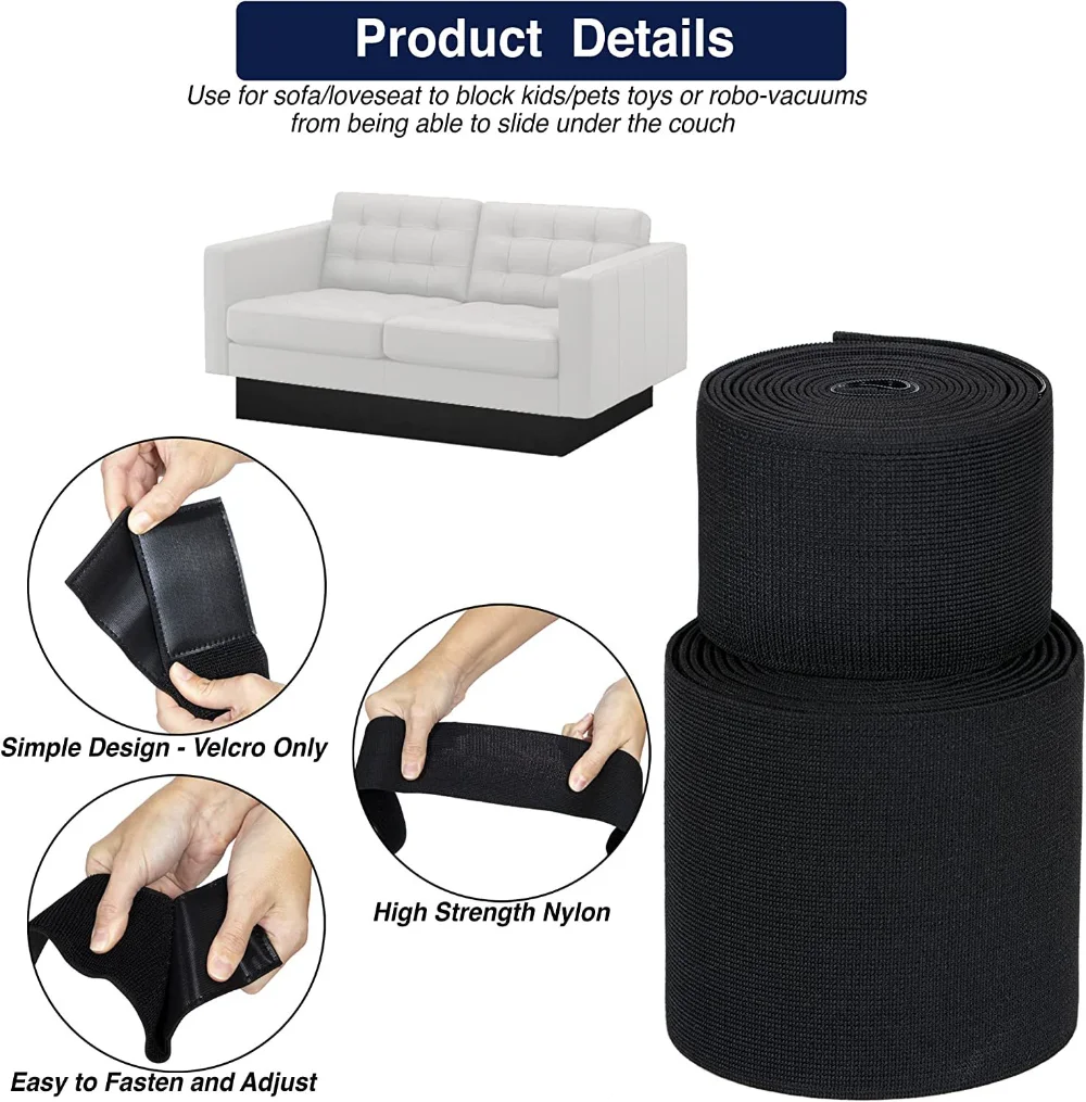 3/6M Toy Blocker Adhesive Strap Dustproof Stopper Prevents Pet Toys From Entering Sofa Bottom