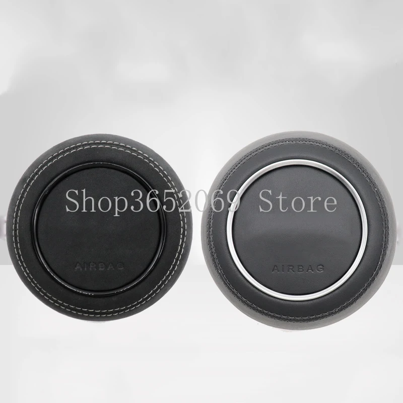 For Audi A1 A6 A7 A3 A4 A5 Q2 Q3 S3 TT R8 Round Genuine Alcantara Leather Car Steering Wheel Horn Cover Center Speaker Panel Cap |