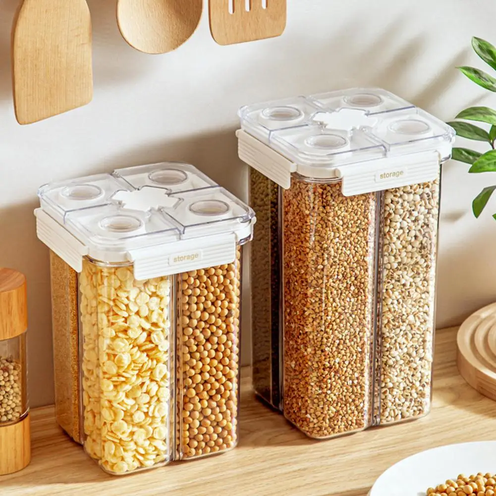 Rice Dispenser Large Sealed Grain Container Storage with Measuring Cup,  Food Cereal Container for Flour Cereal Kitchen Storage - AliExpress