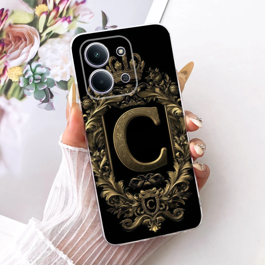 Luxury Crown Letters Clear Silicone Case