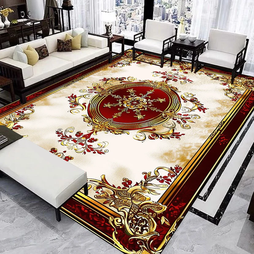 Luxury Flower Decoration Carpets Living Room European Style Rugs Home Hall Soft Floor Mat Room Decor Doorway Hallway Carpet 2