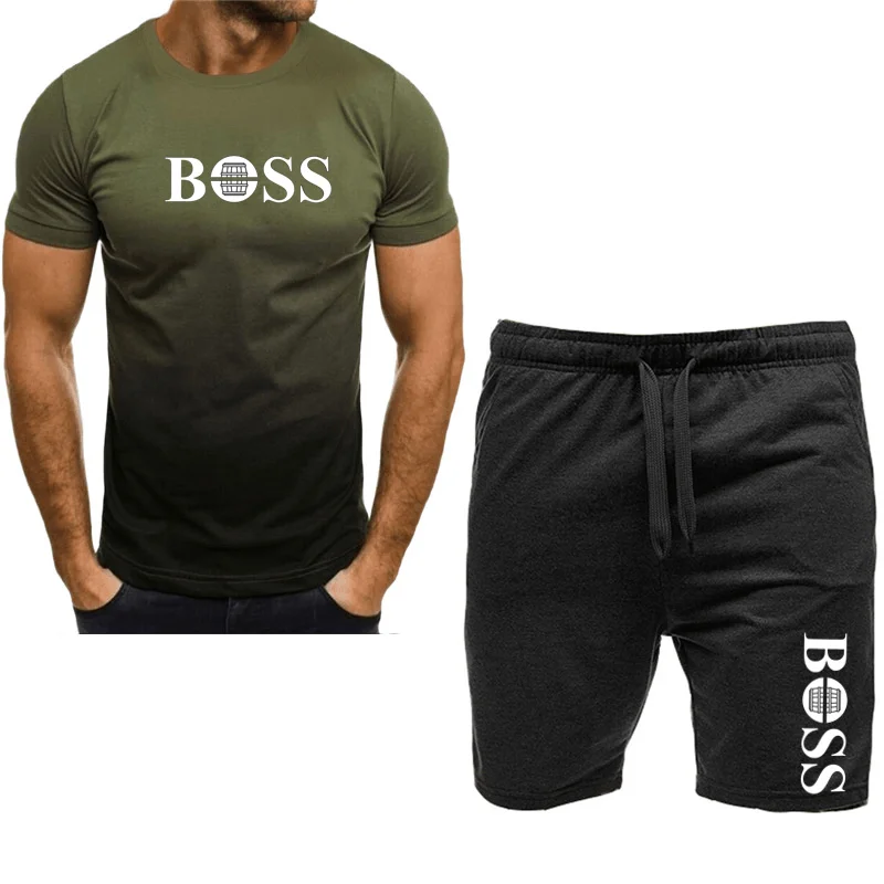 Sports Suit Sports Set Tracksuit Set Outdoor Suit Set Shirt and Shorts Set Hawaiian Shirt and Shorts Set Men Denim Jacket Pants Set Men's fashionable sportswear summer wear men's fitness wear short sleeved T-shirt and shorts quick drying 2-piece set