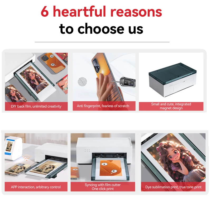 Fonlyu Mini Mobile Phone Color Film Printer Machine For Back Cover Protect Sticker DIY Customize Colorful Photo Picture Printing