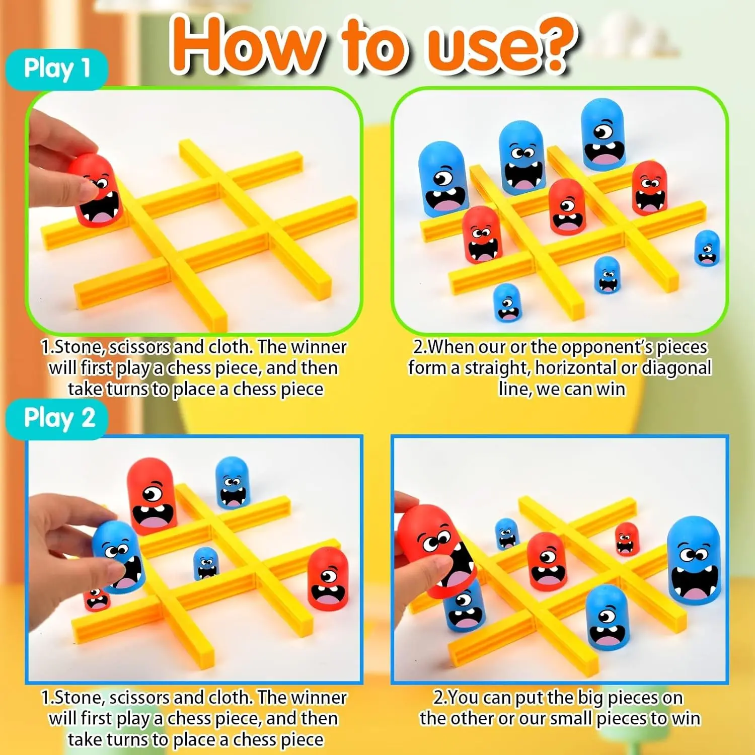 Funny Table Board Games Tic Tac Toe Intellectual Big Eating Small Chess Interactive Multiplayer Party Games Toys for Kids Adult 6