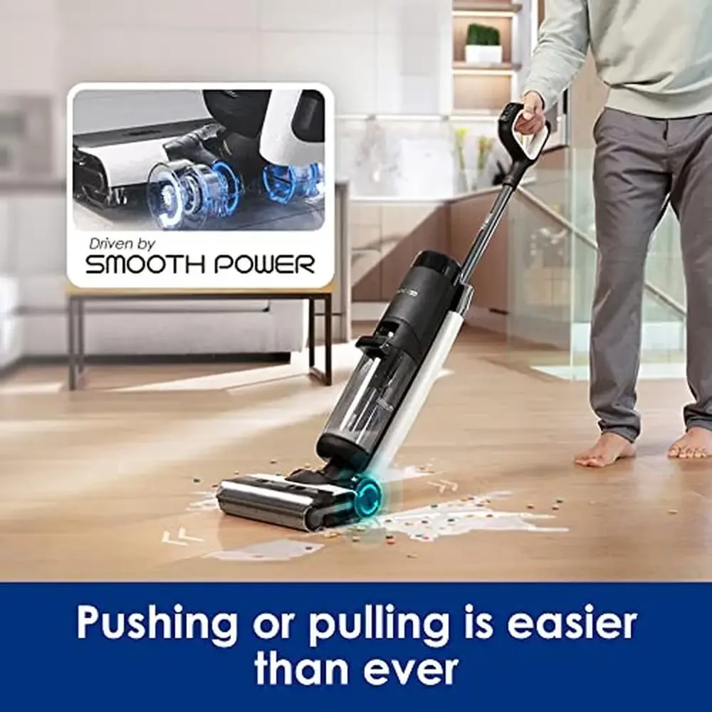 Cordless Wet Dry Vacuum Cleaner Smart Floor Cleaner Mop Long Run Time Dual-Sided Edge Cleaning Thorough Self-Cleaning Easy