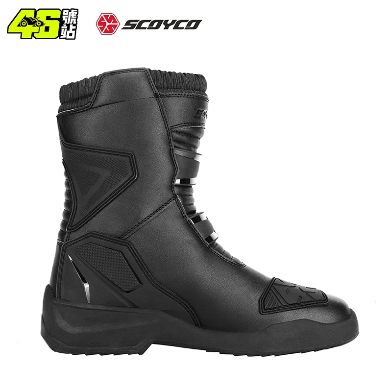 SCOYCO MT038 Motorcycle mid-tube boots riding boots leather TPU protective shell high-tube Protector shoes riding equipment images - 6