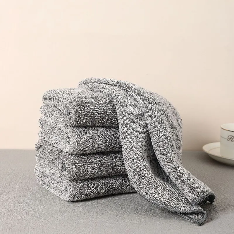 Bamboo Charcoal Dish Cleaning Cloth Strong Water Absorption Easy-to-wash for Household Use