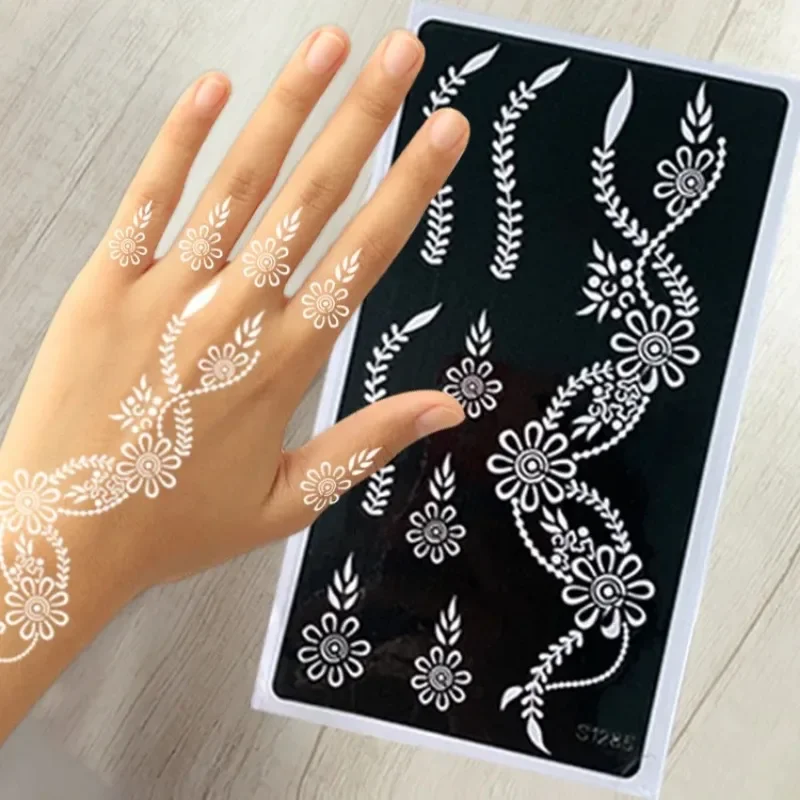 Indian Henna Temporary Tattoo Stencil Hand Arm Body Painting Template Tattoo Stencil Stickers Self-adhesive Painted henna tattoo stencils temporary tattoo sticker tattoo sticker