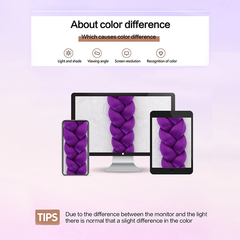 LUPU Synthetic Fiber wig Braided Hair Accessory Ponytail Wig Purple 28 inch Claw Clip Women's Daily Party Special