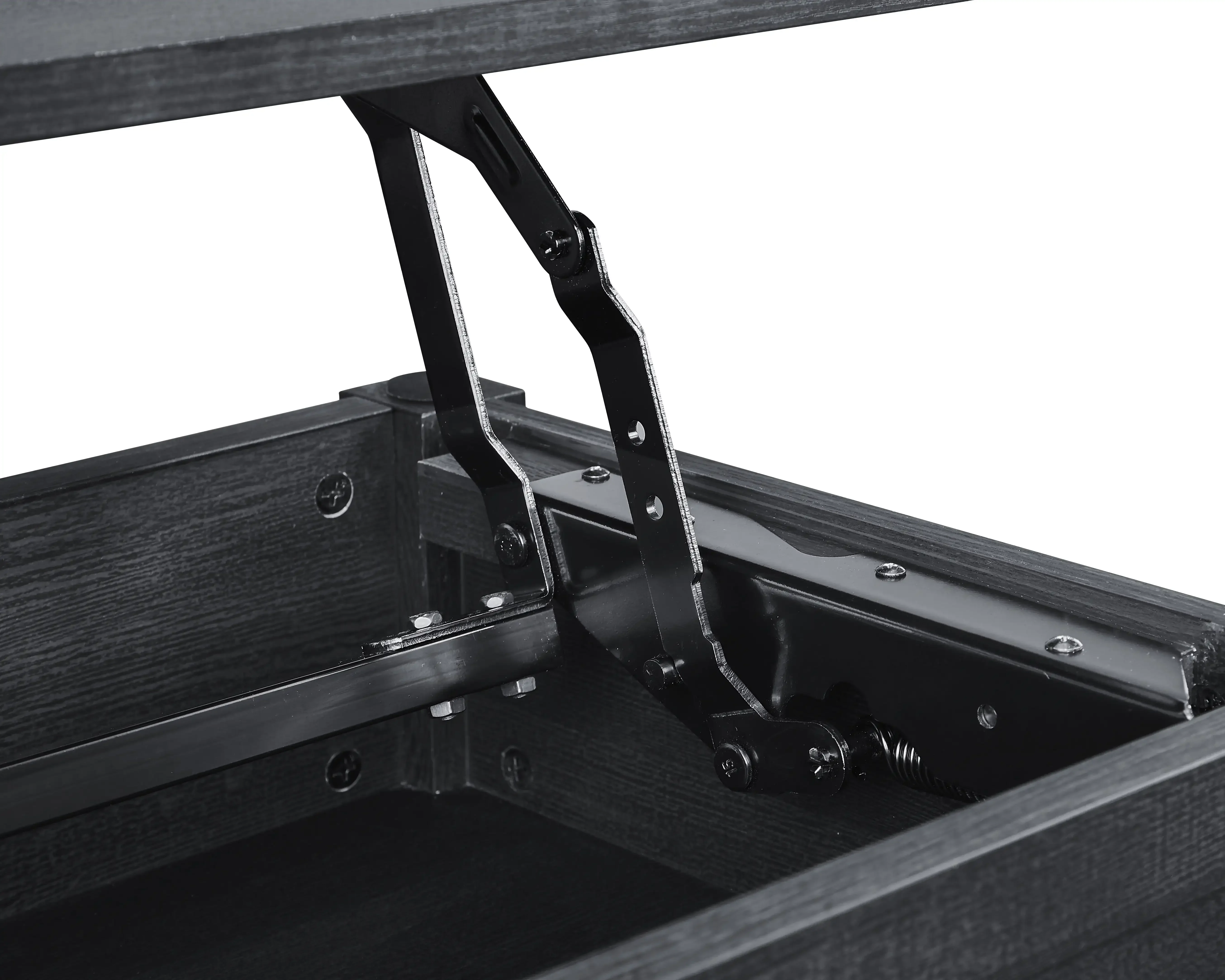 Lift Top Coffee Table with Storage Shelf, Black wood finish 6