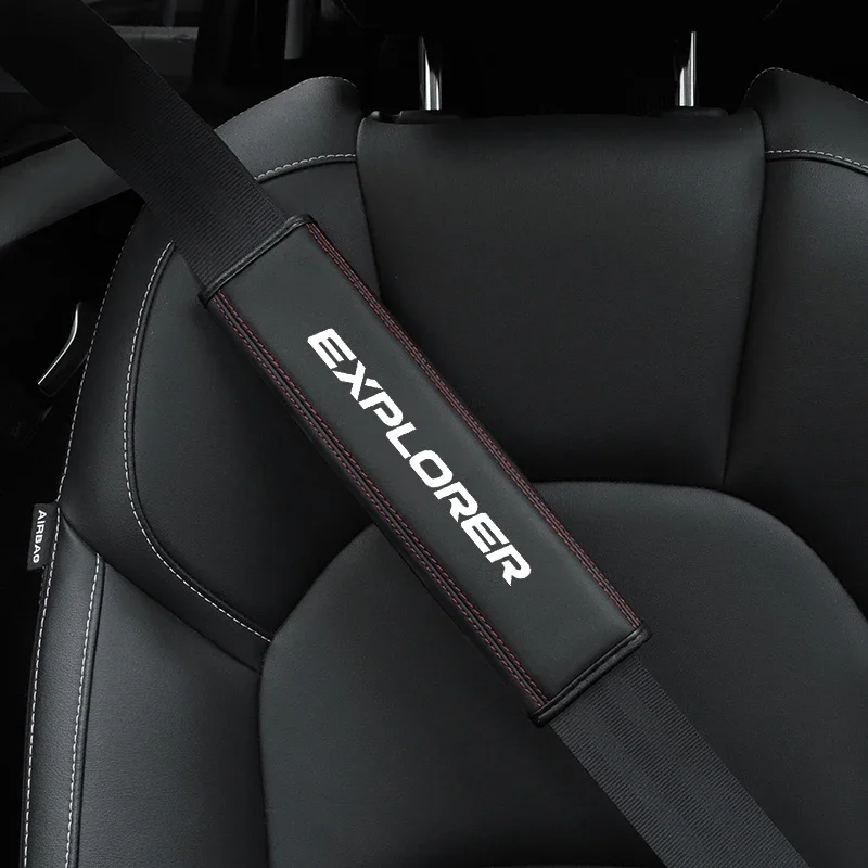 

For Ford Explorer 2010 2013 2017 1pc Cowhide Car Interior Seat Belt Protector Cover For car Auto Accessories