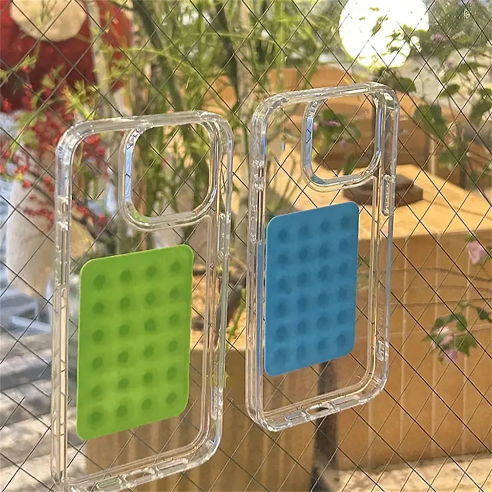 Transparent TPU Shockproof 3D Suction Cup Stand Phone Case