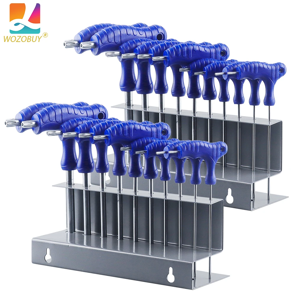 WOZOBUY 10-Piece Hex Key Set(Torx) T-Handle CRV Allen Wrench Set Multi ...
