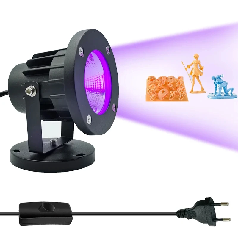 UV Curing Lamp 405nm UV LED Lamp with 1.5m Switch Wire Plug for Gel Nail SLA DLP 3D Printer 10W 30W