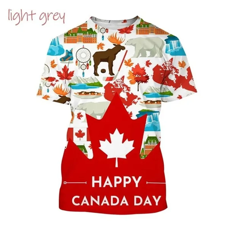 

Summer Hot I Love Canada 3d Printing Men's Short-sleeved T-shirt Hip-hop Men's And Women's Fashion Canadian Flag Casual T-shirt