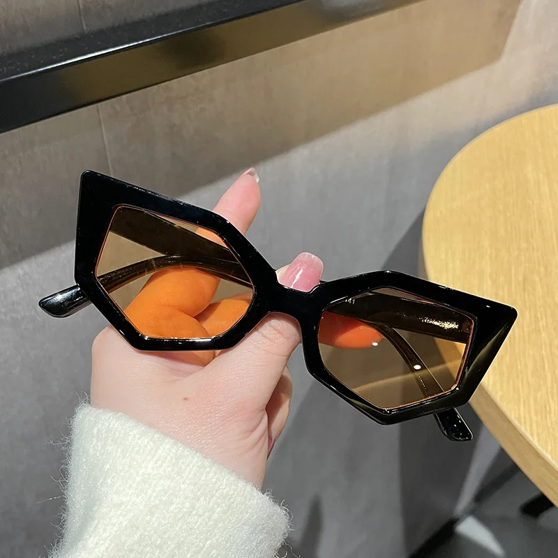 

Polygon Women Sunglasses Irregular Black Shades For Ladies Fashion Designer Travel Sun Glasses Men Beach Sunnies Magic Eyewear