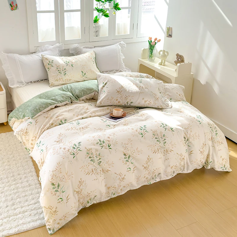 Tea Art Plant Print Duvet Cover Set