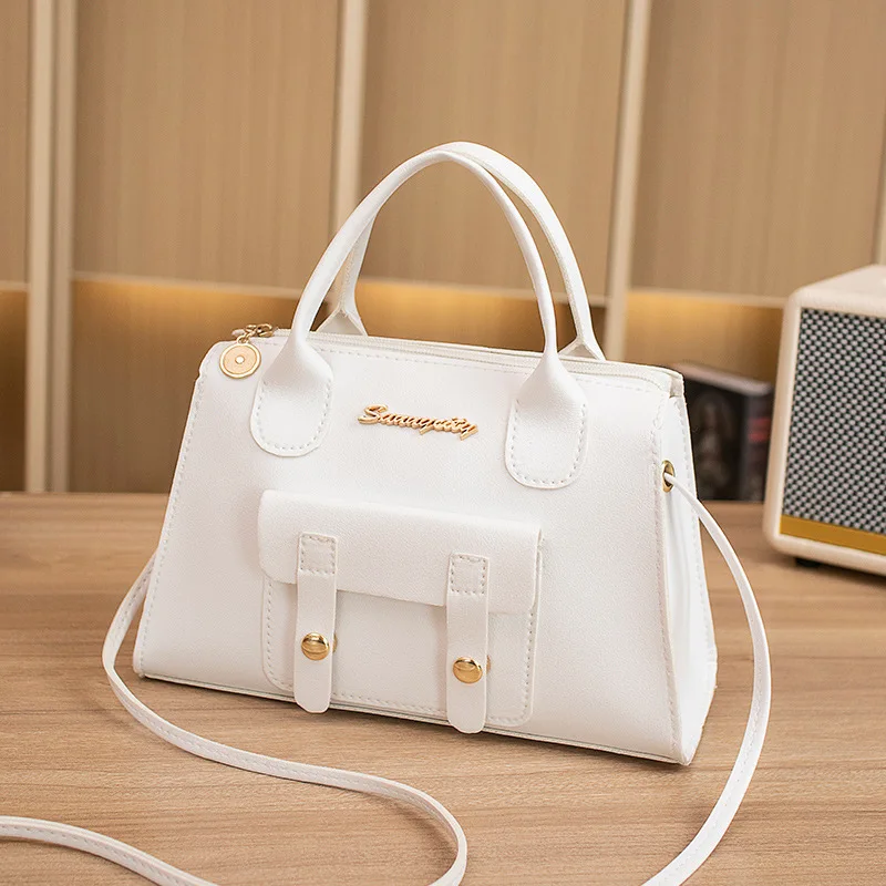 Women'S Handbag 2025 New Korean Version Beautiful Fashion Simple Solid Color Crossbody Small Square Bag Niche Design Shoulder Ba