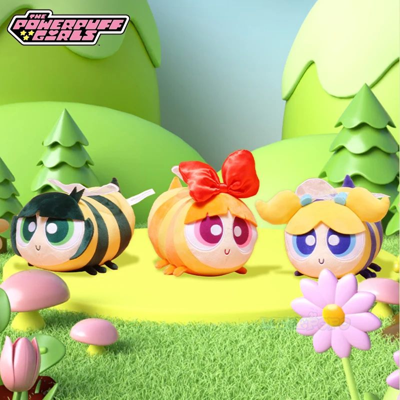 

New 20cm Powerpuff Girls Stuffed Animal Toy Dress Up Bee Plush Toy Cute Cartoon Insect Dolls Commemorative Gifts for People