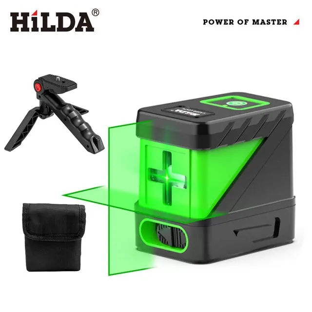 HILDA Self-Leveling Green Beam Laser Level - Compact Horizontal & Vertical Cross Line Tool