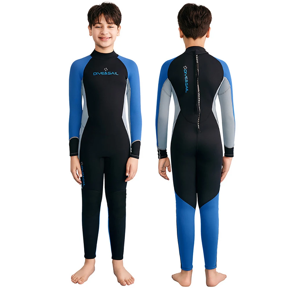 Teenagers Boys Girls Wetsuits 2.5mm Neoprene Diving Suits Keeps Warm One-Piece Swimsuits Beachwears for Swimming Surfing Diving 4