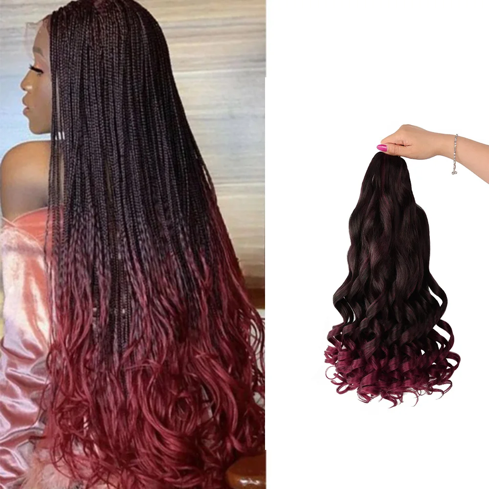 French Curls Braiding Hair Spiral Curls Hair Extensions for Women Pre Stretched Synthetic Loose Wave Crochet Hair queenyang 24inch 100g pic ombre 100% synthetic kanekalon jumbo braiding hair pre stretched afro wholesale pink hair extensions