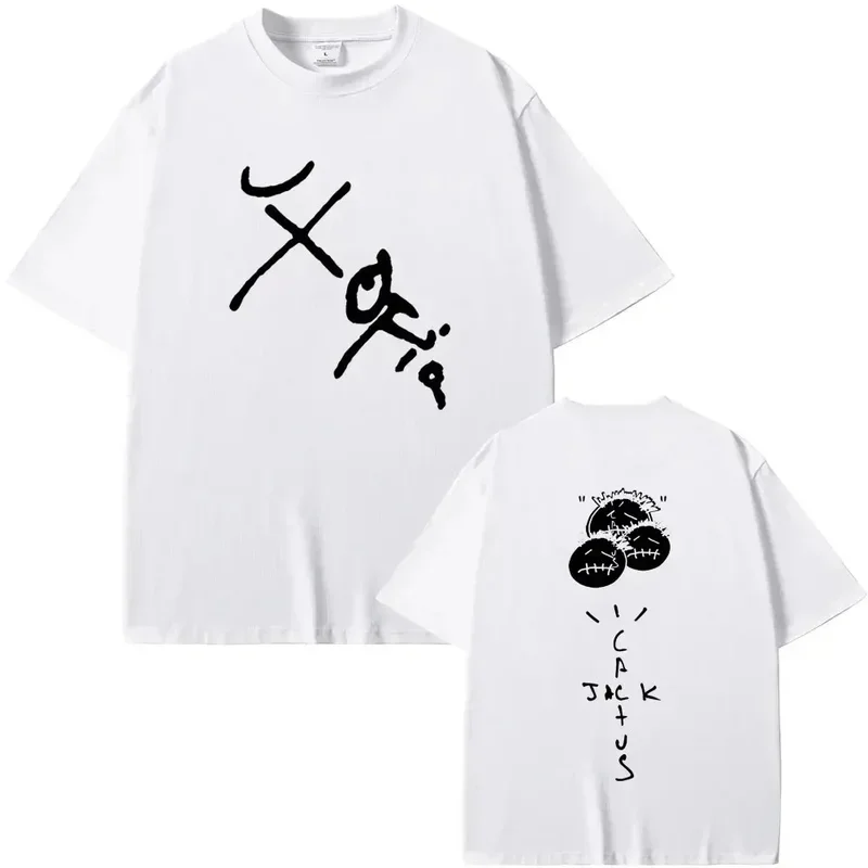 

Cactus Jack Graphic Print Tshirt Male Summer Streetwear Men Women Hip Hop Vintage Oversized T-Shirts Men's Fashion Brand Tees