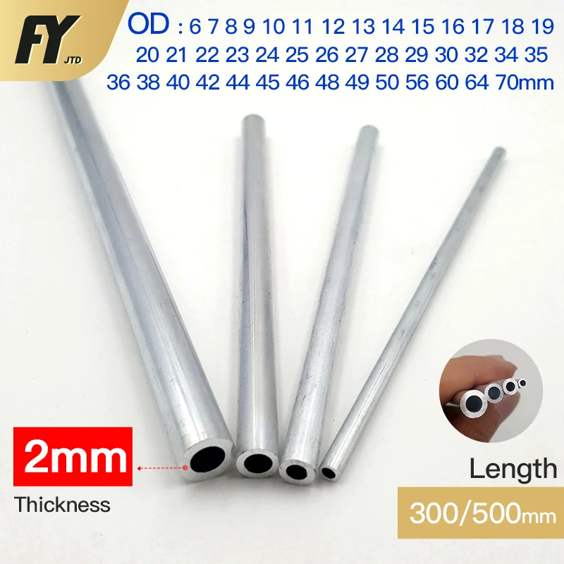 Tube Aluminium 6063 - Longueur 500mm, Diamètre Extérieur 19mm, Intérieur 17mm - Parfait Pour Cadres, Bricolage