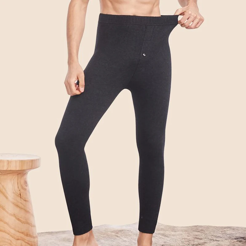 Men's warm pants, wool pants, cashmere pants, women's winter plush thickened, middle-aged and elderly underwear, thin autumn pan 4